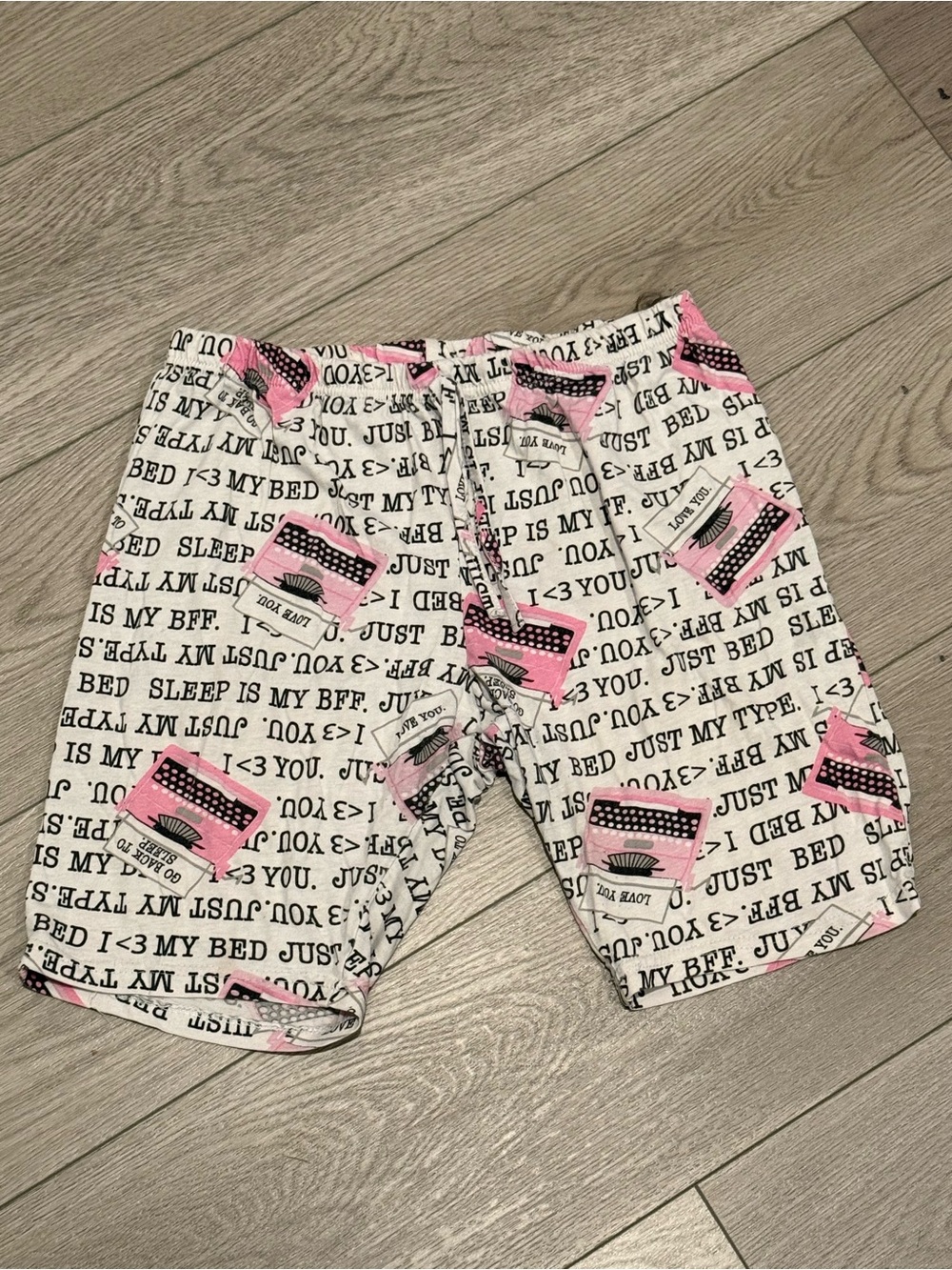 Pink & White Sleep Shorts - Graphic Print